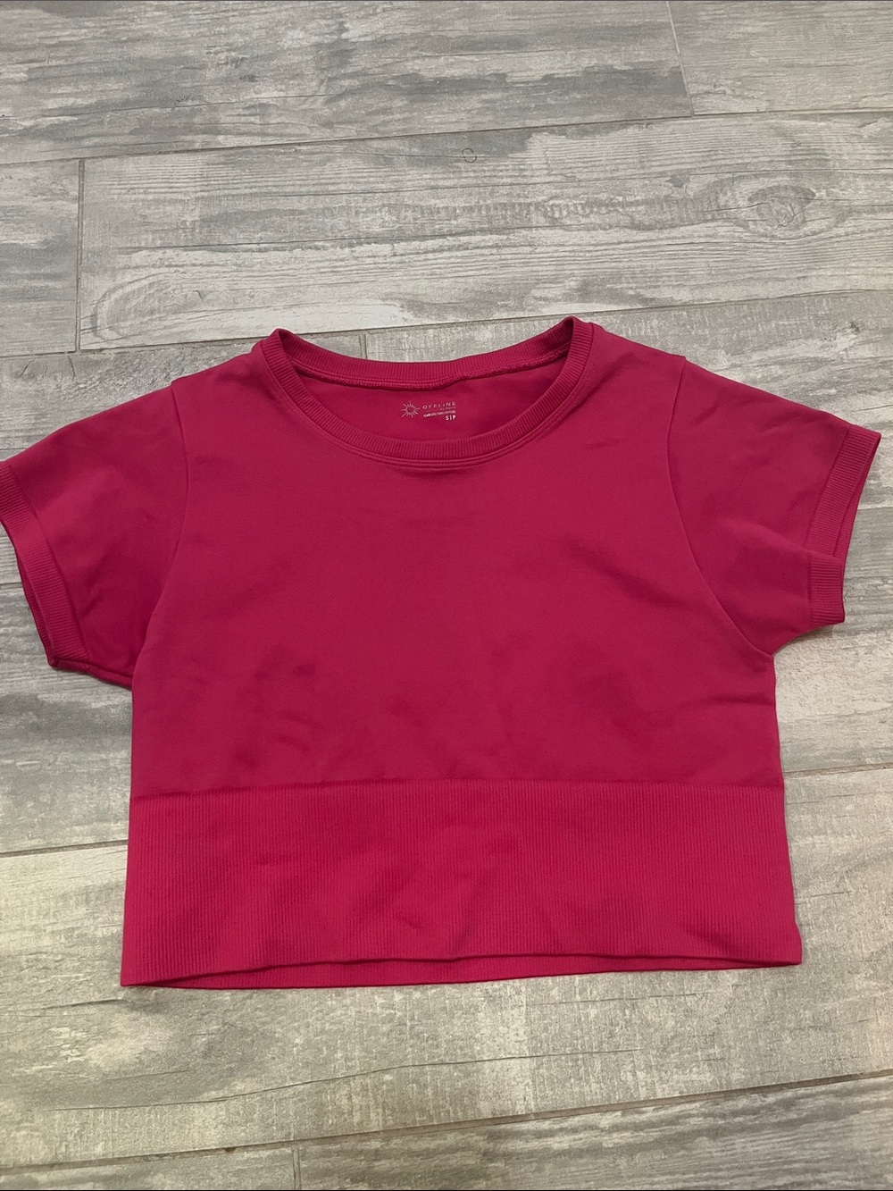 Offline by Aerie Short Sleeve Crop Tee - Magenta